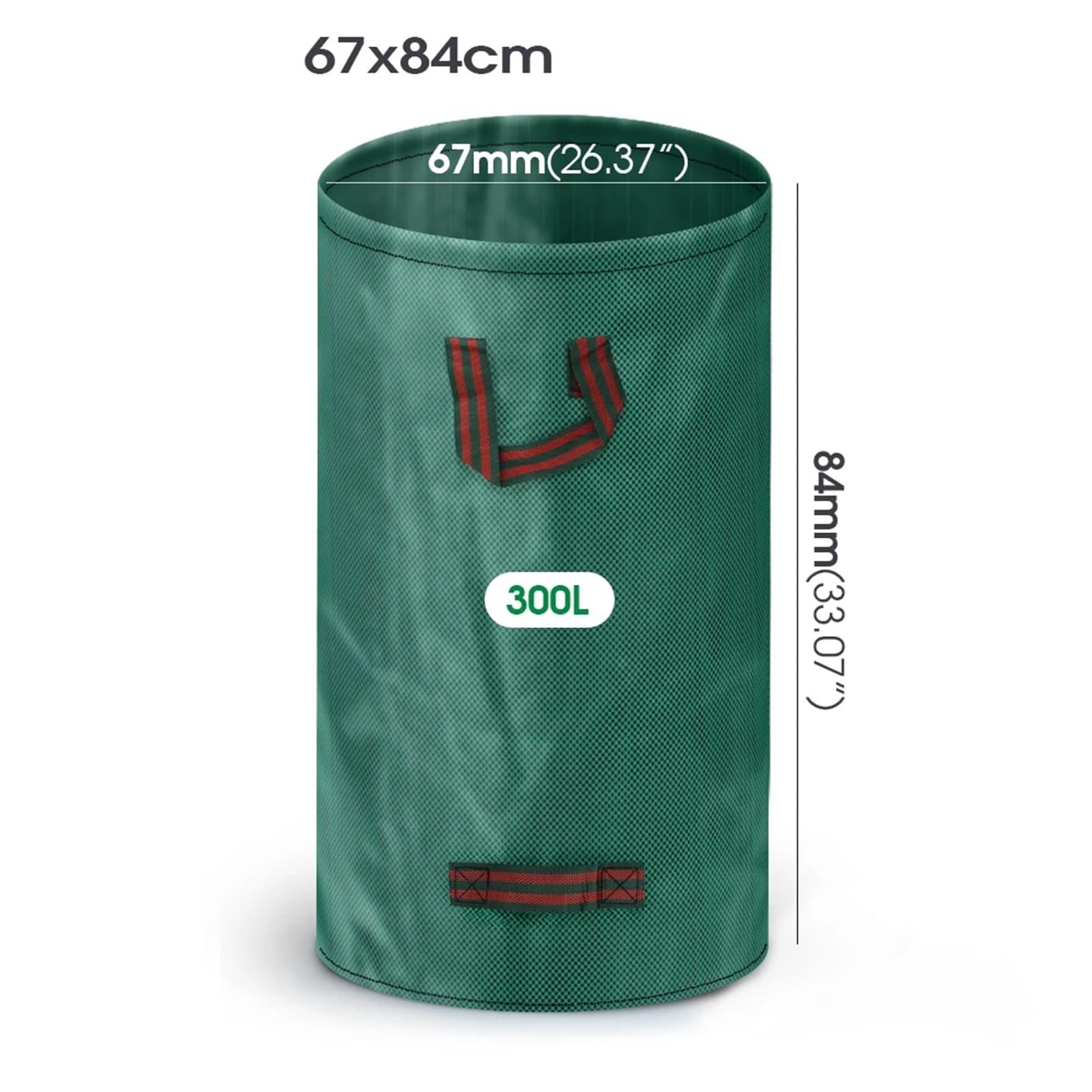 2 Stück 60L-500L Wiederverwendbarer PP-Stoff-Gartensack, Große Kapazität, Laubsack, Leichter Müll, Faltbar, For Im Freien FüR Laub(67x84cm-300L)