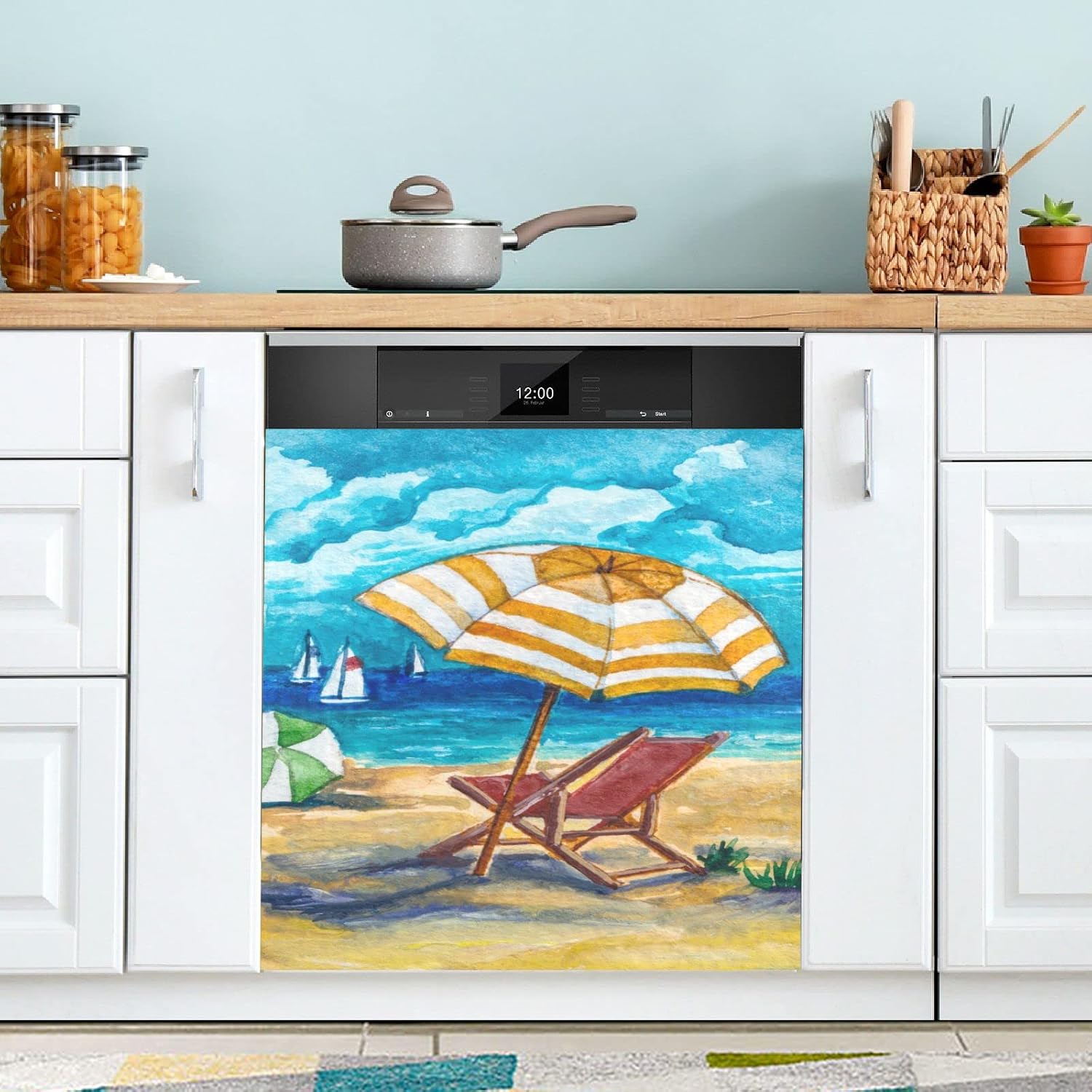 Beach Dishwasher Cover Decal