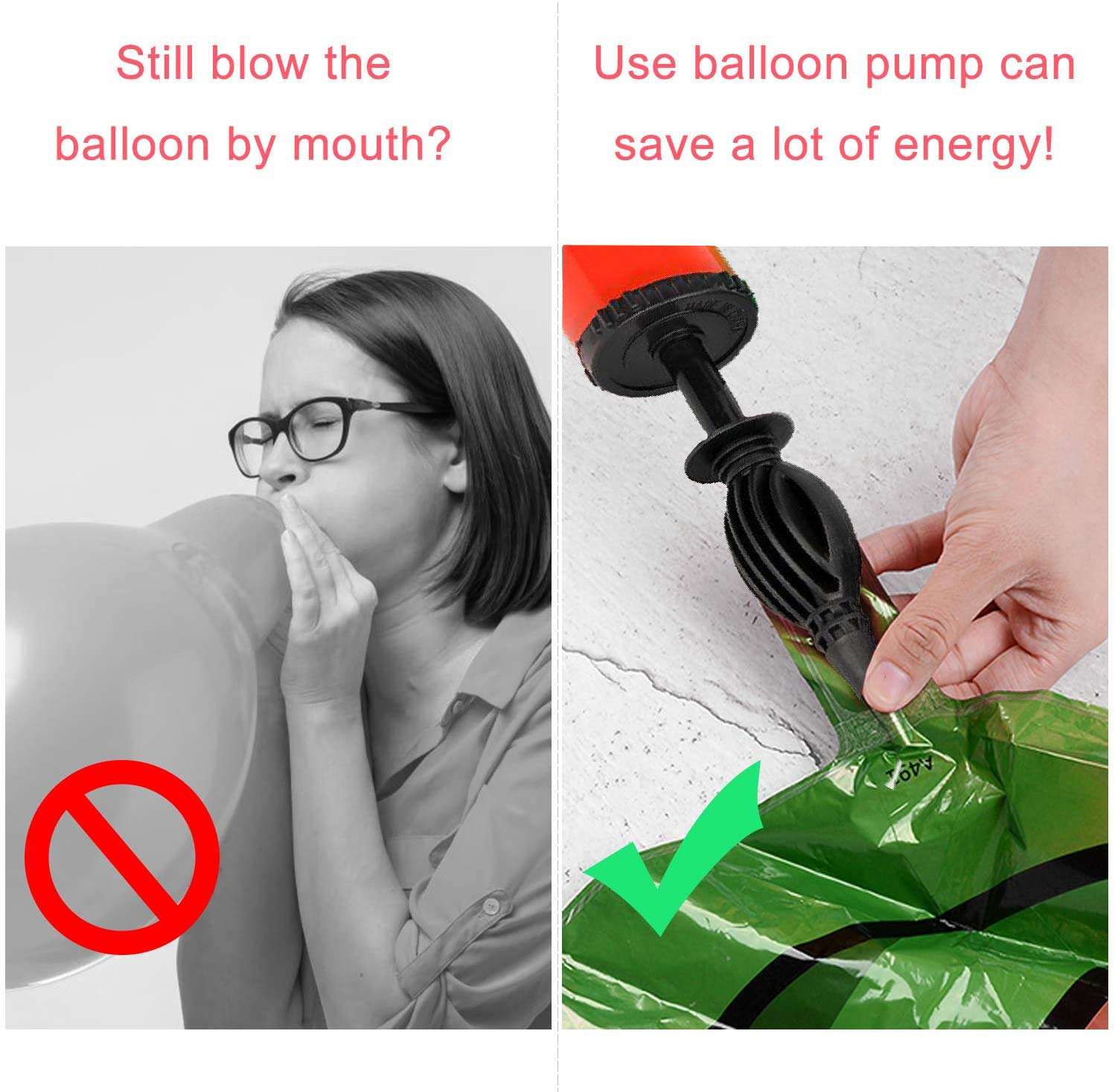 Pompa Manuale Per Palloncini - 2 Pezzi Con Design Antiscivolo Per Gonfiare Velocemente Palloni E Decorazioni Per Feste - Foto 12