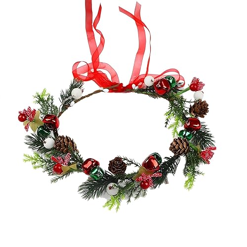 Christmas Flower Crown Headband, Christmas Floral Headpiece for Women Girls