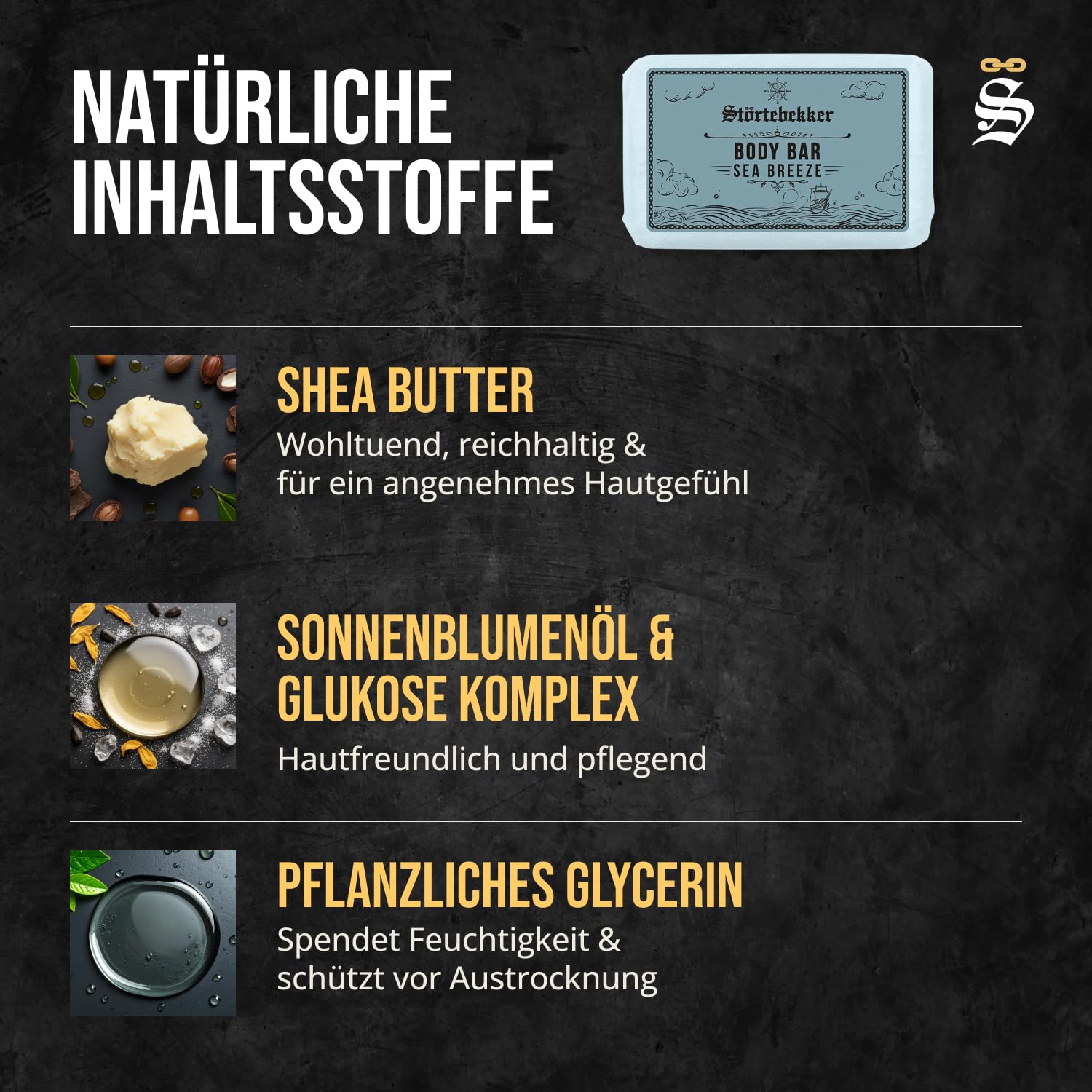 Störtebekker Duschset Hair & Body Festes Shampoo Festes Duschgel Sea Breeze vegan handgefertigt