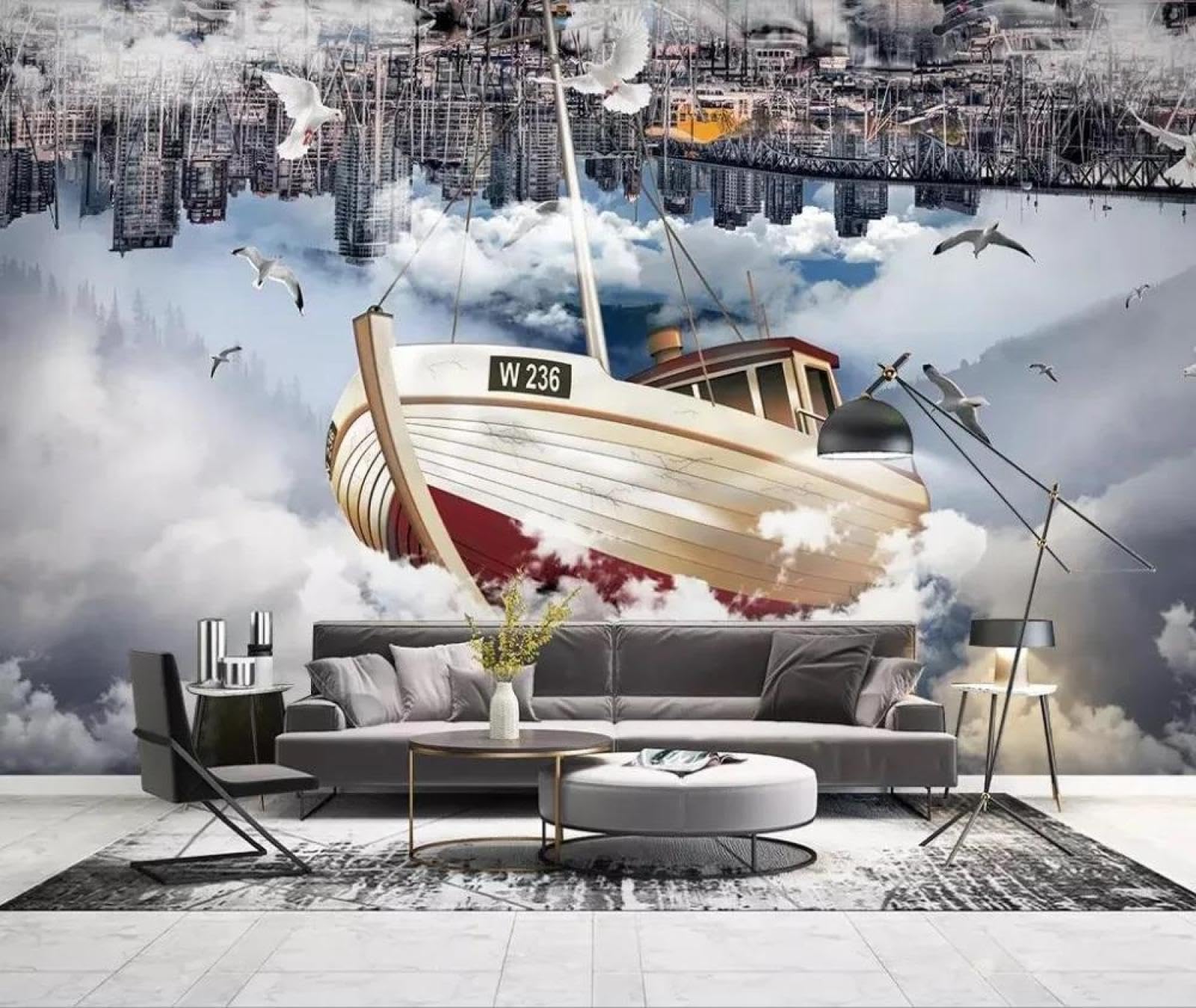 Papier peint 3d paysage pour agrandir un petit salon ou mur sombre