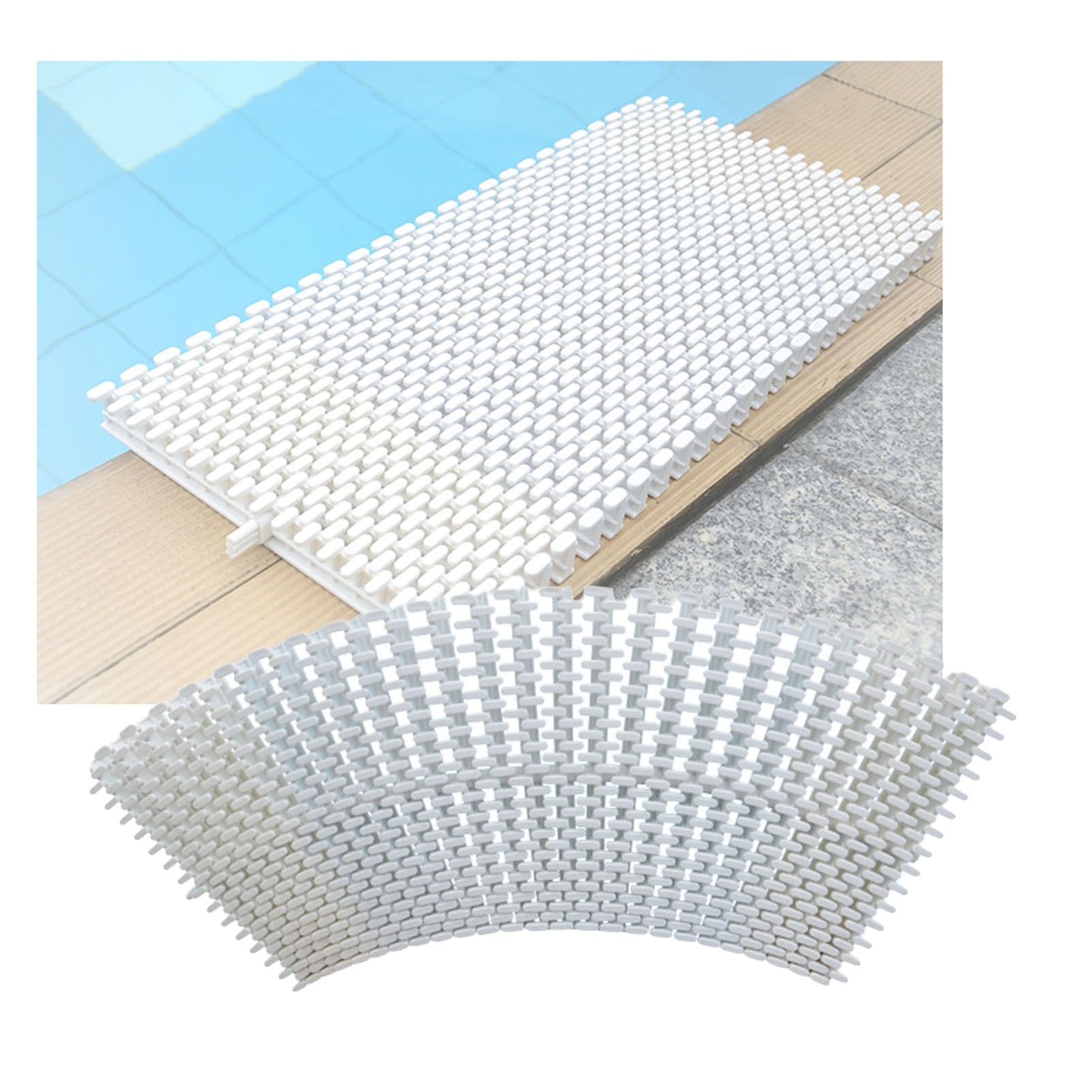 UZAMIRLEX Drainage Overflow Grate, Pool Overflow Grating Chain Buckle Gutter Grate Heavy Duty Width 18-30cm for Patio Deck(25x100CM/10pieces)