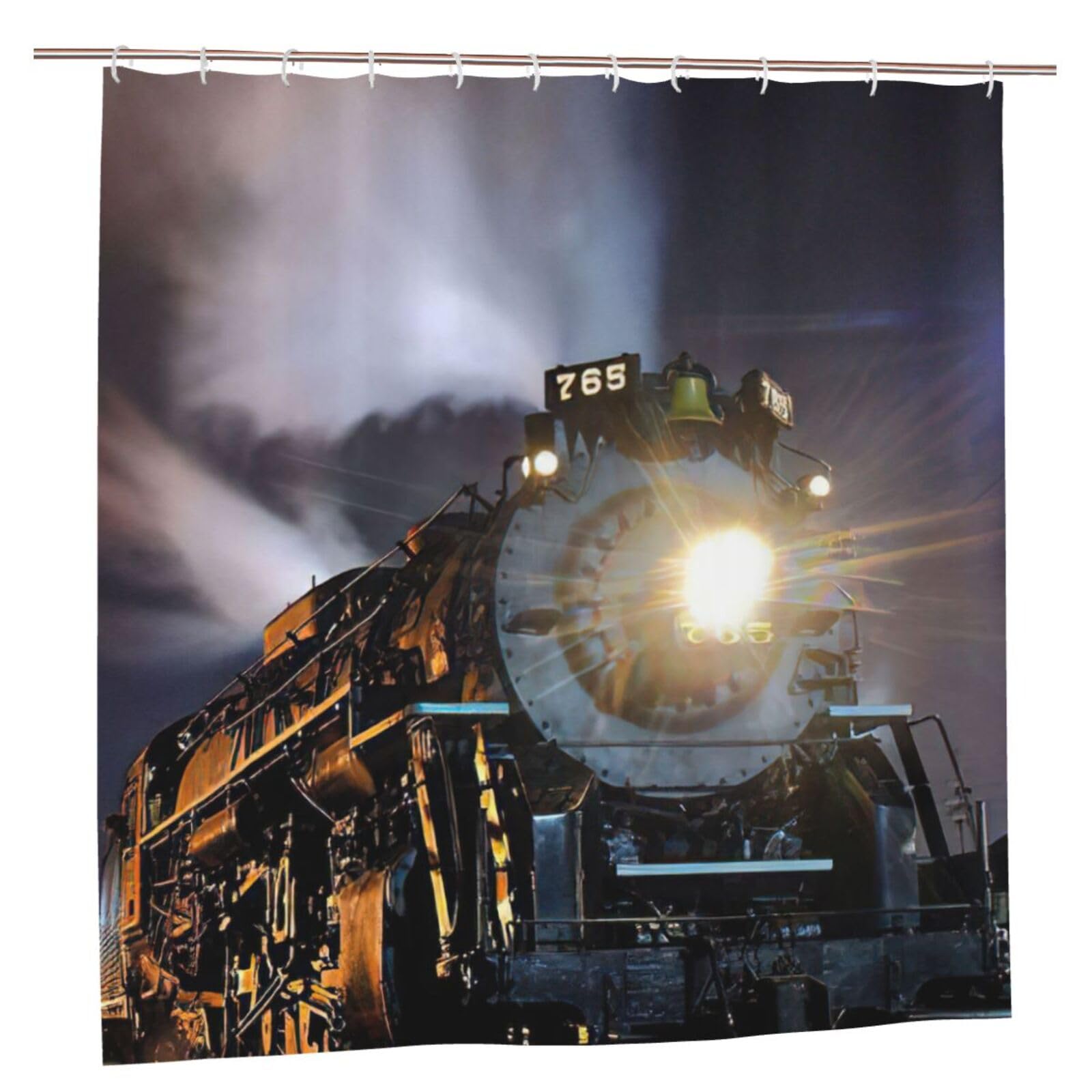 Rideau de douche train à vapeur en tissu polyester de qualité