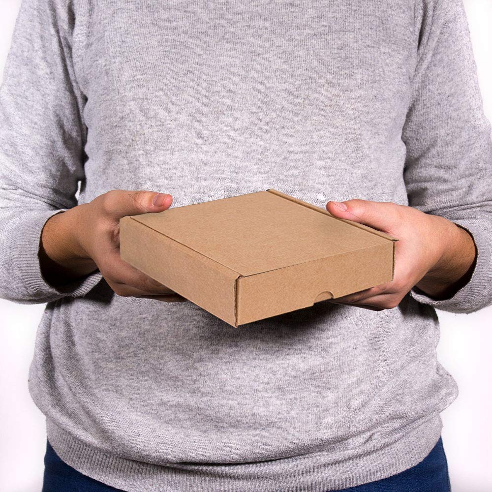 Pack 20 Cajas Cartón Kraft Automontables con Tapa – Doble Pared, Resistentes para Envíos, Ecommerce y Mensajería con medidas 13x15x4 cm
