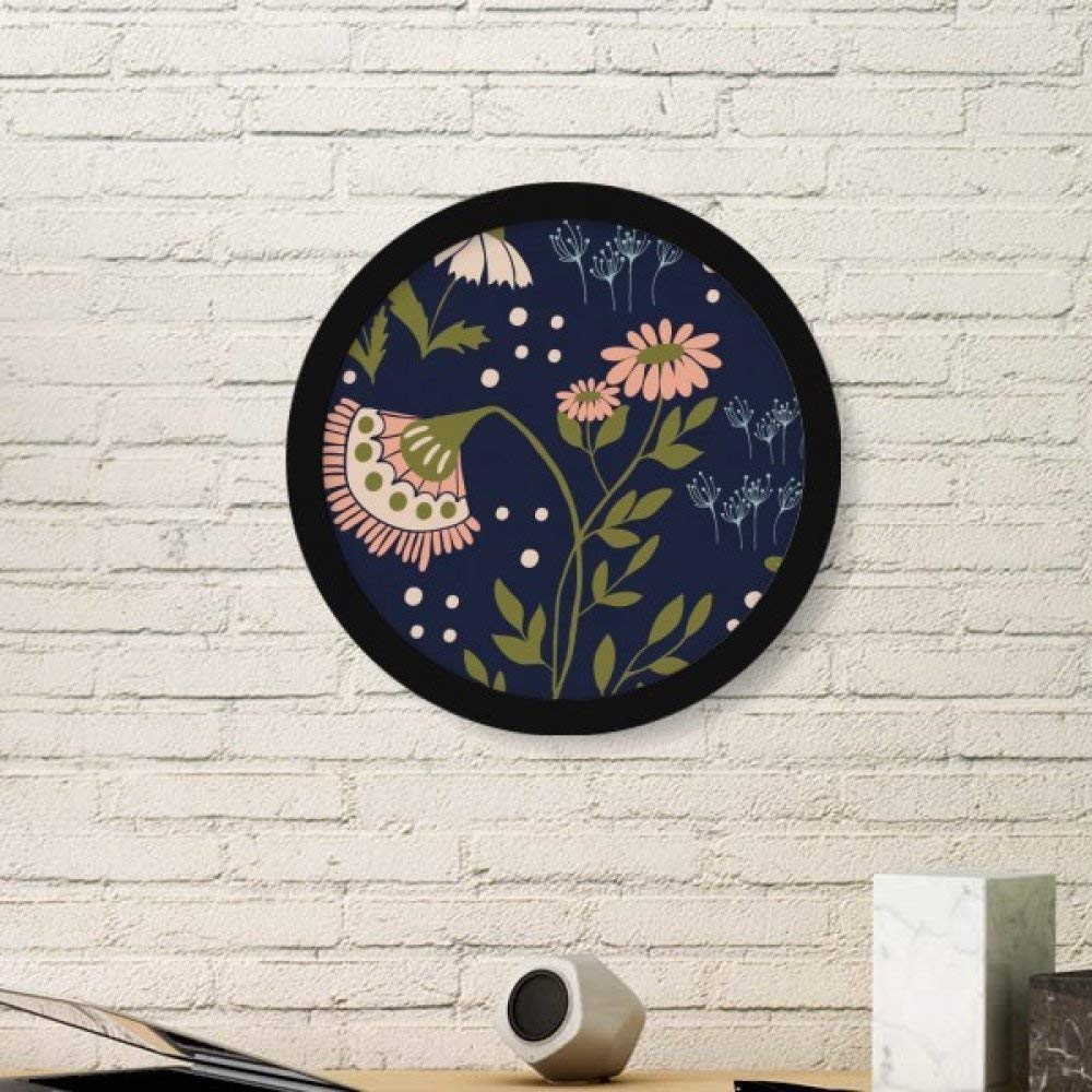 Peinture rose sauvage fleur cadre photo rond bois cadeau maison