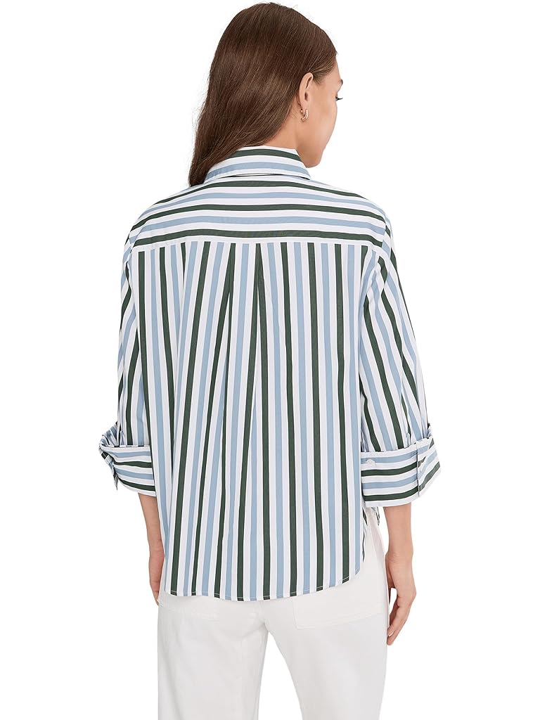 Madewell Y Neck Shirt With Adjustable Sleeve