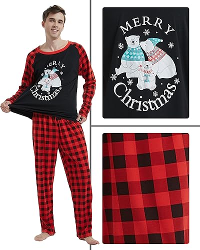 Miniatura 4 de Hupohoi Family Matching Pajama Sets Cute Christmas Tree Sleepwear Snowman Holiday PJS for Couples and Kids