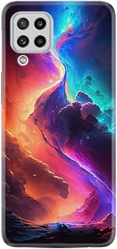 K l fland Samsung Galaxy A22 ile Uyumlu K l f, Boutique Bask l , Rengarenk Galaksi Tasar m