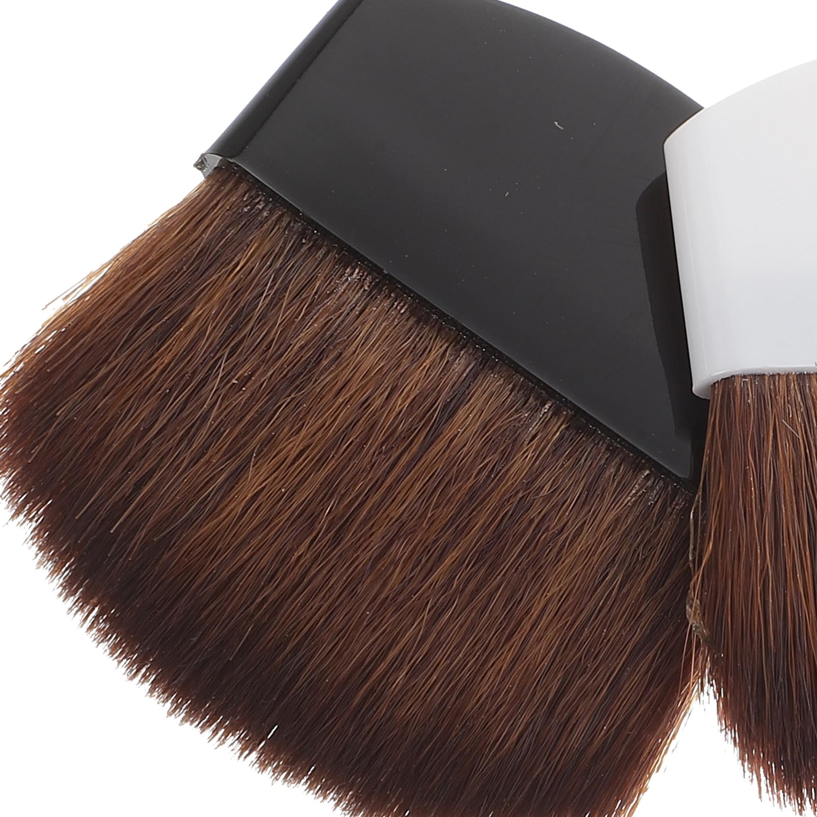 Pinceau à Blush Portable Professionnel, Poils Cheval, 2 Pièces | Blanc et Noir, Lot de 2, Manche Plastique, Tenue Stable, Format Compact pour Maquillage Quotidien