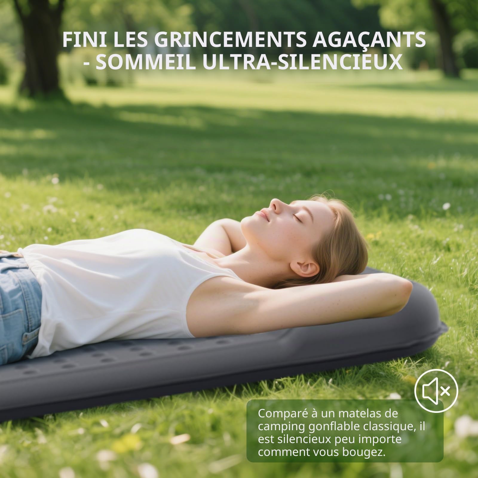 HiiPeak Matelas Camping Autogonflant – Matelas en Mousse avec Oreiller, Matelas Gonflable Isolé R-Value 9,5, Tapis de Couchage Confort pour Camping, Randonnée, Trekking, Tente