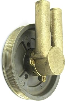 Crank mounted serpentine belt raw sea impeller water pump for Volvo Penta 4.3, 5.0, 5.7 engines, replaces 21214599