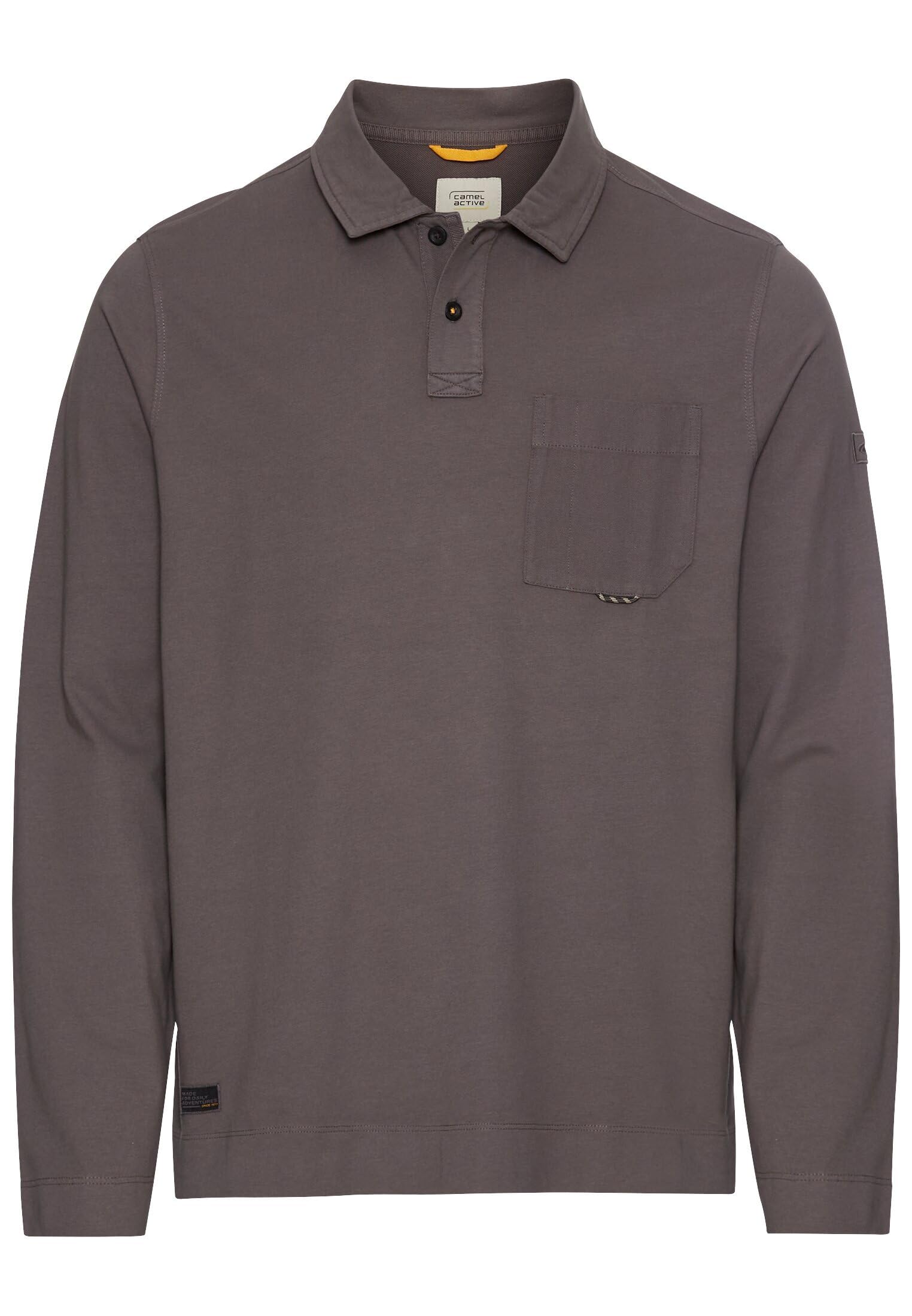 camel active Men's Herren Langarm Poloshirt aus Reiner Baumwolle Grau, Menswear-3xl Polo Shirt, Gray, 3XL