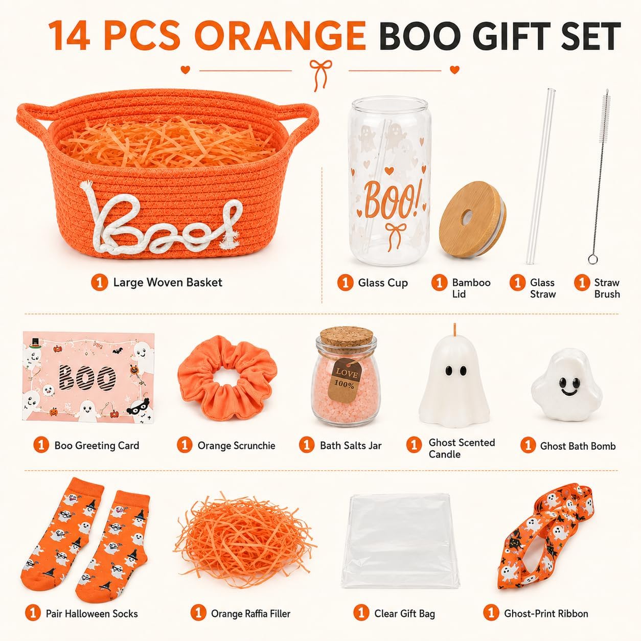Boo Basket Stuffers for Women - Halloween Birthday Gifts Adult Care Package