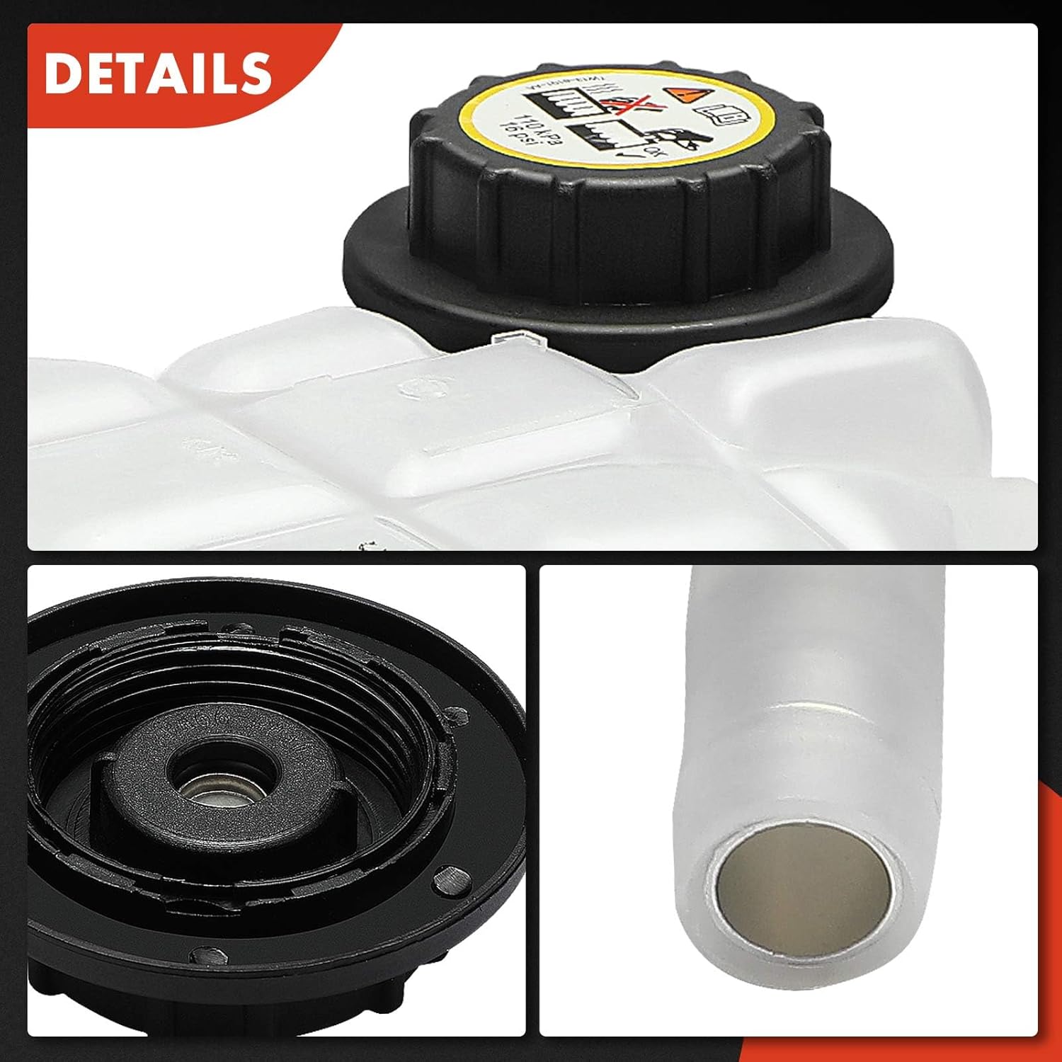 A-Premium Engine Coolant Overflow Recovery Reservoir Tank [w/Cap] Compatible with Ford Fusion 2006-2010, Lincoln Zephyr 2006-2006, Mercury Milan 2006-2009, 2.3L 3.0L, Replace # 6E5Z8A080AA