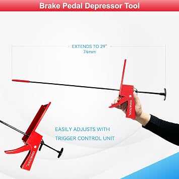 Brake Pedal Depressor Tool Adjustable Depressor for Car Brake, Accelerator and Clutch Pedal,Clutch Pedal Depressor, Specialty Tools for Auto (Red)