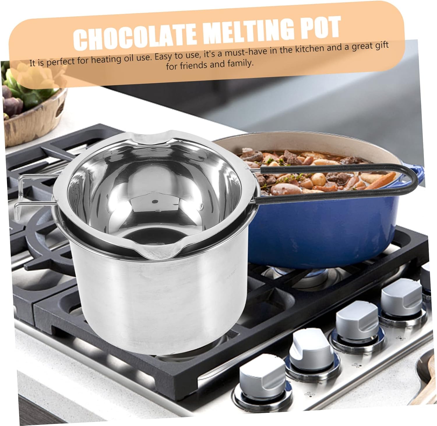 1set Stainless Steel Melting Pot Set Double Boiler for Chocolate Cheese Butter More for Home Commercial Use