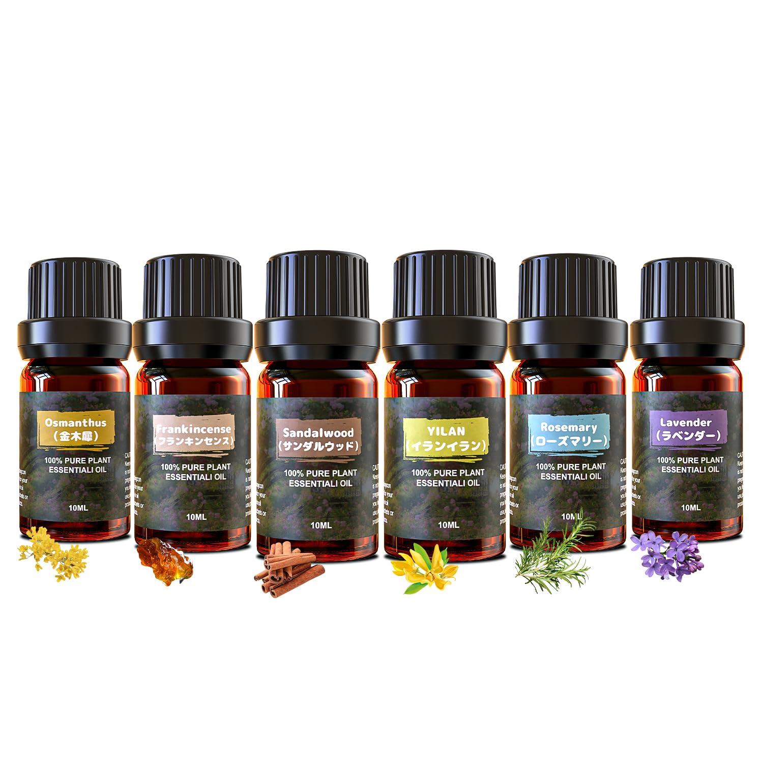 Amazon.co.jp: アロマオイル セット 精油 エッセンシャルオイル 10ml×6
