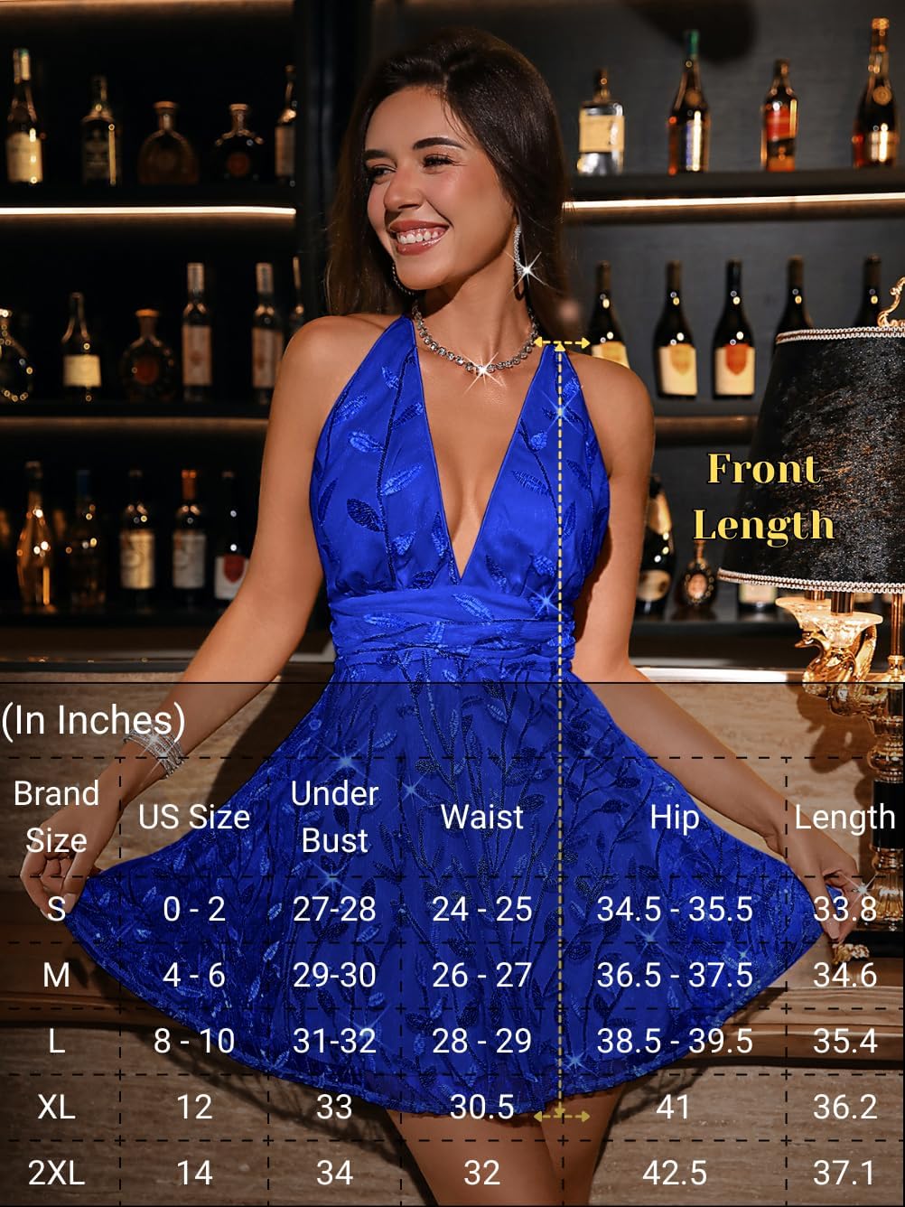 Floral Sequin Dress,Deep V Backless Sexy Mini Dresses for Women,Sparkly Outfits Homecoming Party - Image 7