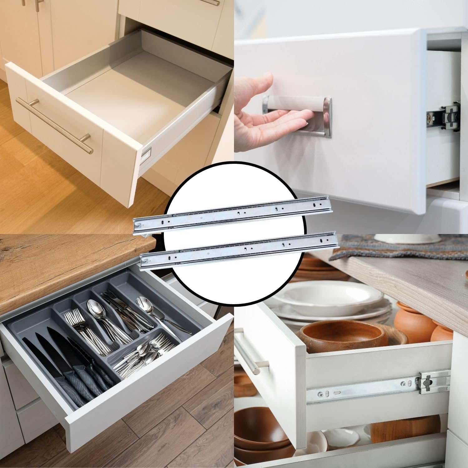 Kit Guide Per Cassetti, A Sfera, Estrazione Totale, Sistema Push Chiusura Soft 45 Mm L 36 0 P 10 0 H 7 5 5 Jg.1.1.35.gp.2414 - Foto 6