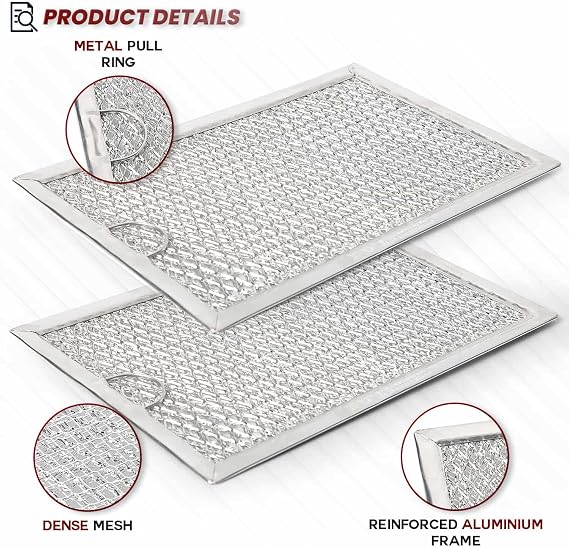 WB06X10309 Filter Microwave Oven Grease Filter 7-5/8 x 5 x 3/32 Inch by Seentech (Microwave Filter) - Replacement Part Numbers: AP3668752, 910457, WB6X10309-2 Packs