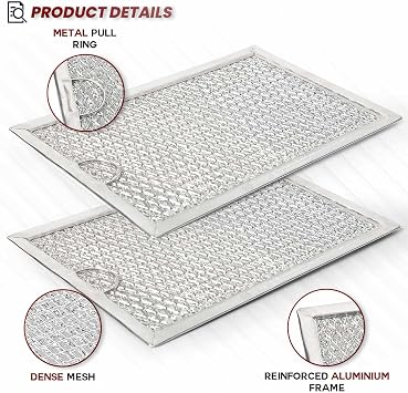 WB06X10309 Filter Microwave Oven Grease Filter 7-5/8 x 5 x 3/32 Inch by Seentech (Microwave Filter) - Replacement Part Numbers: AP3668752, 910457, WB6X10309-2 Packs