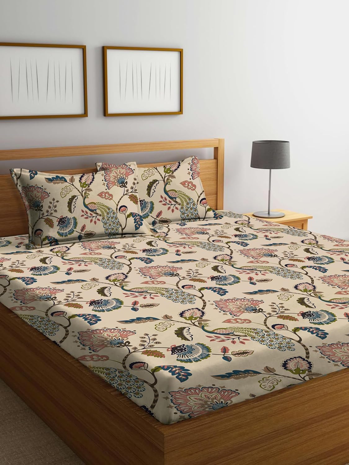 THE HOME STYLE Microfiber Reversible Single Bed AC Comforter, Blanket, Duvet, Quilt, 60x90 Inches, 120 GSM for All Weather/Seasons (Single Bed, Mocha Flora) TC - 350-image-7