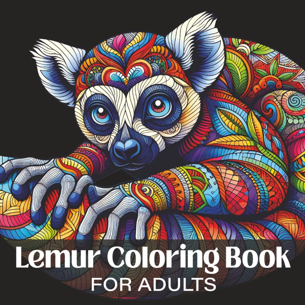 Lemur Coloring Book for Adults: Relaxing Animal Patterns for Stress Relief, Mindfulness, and Creative Coloring