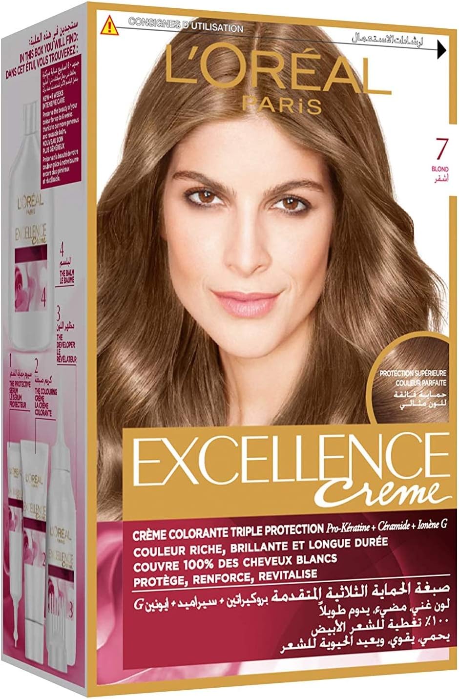 L’Oréal Paris Excellence Crème Permanent Hair Color, 7.0 Blonde