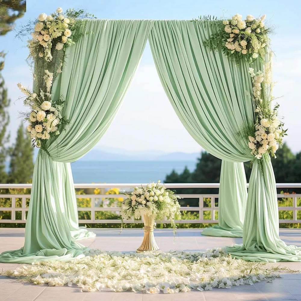 2 szt. szyfonowa zasłona wesele tło baby shower zasłona hotel bankiet bez zmarszczek tło zdjęcie zasłona dekoracja