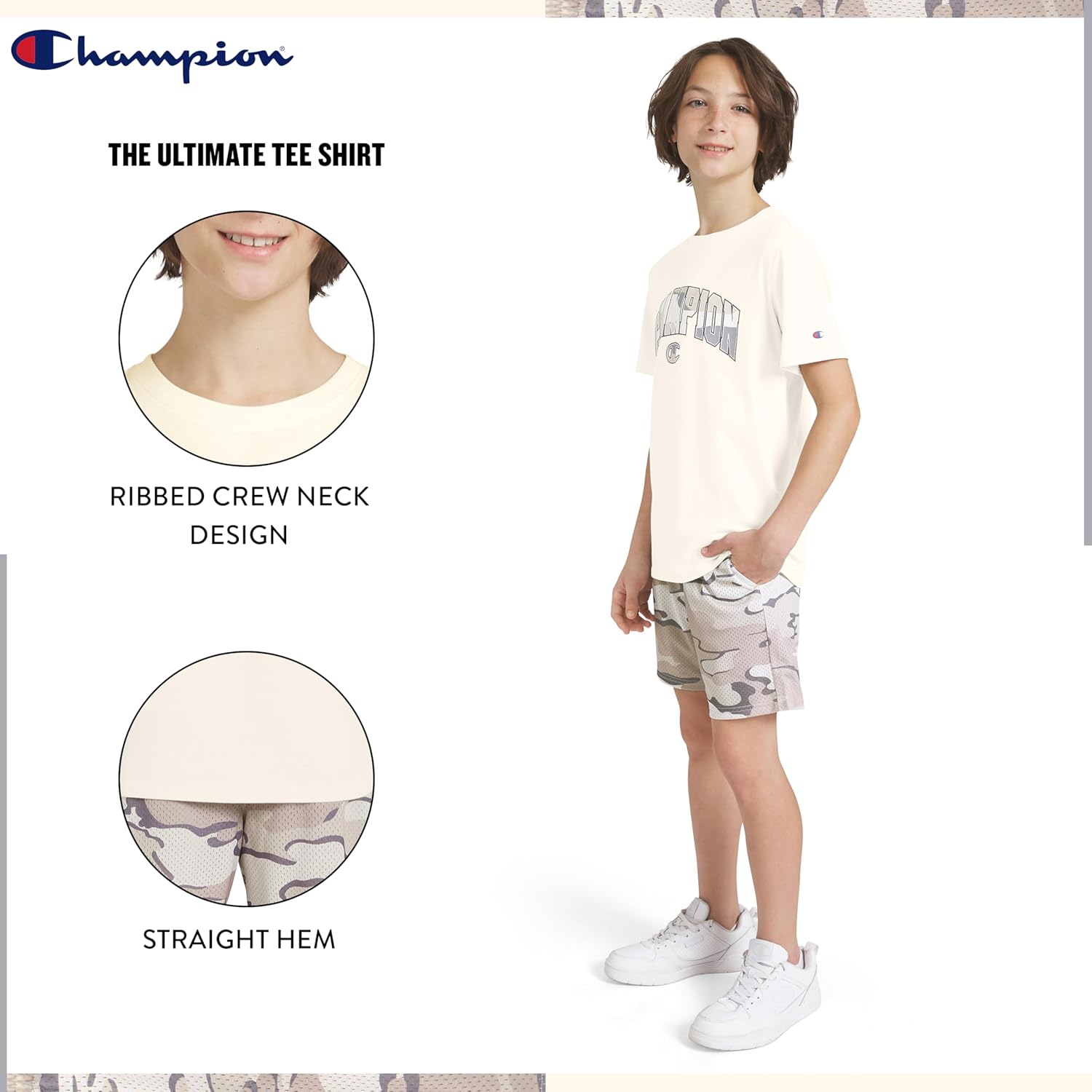 Champion Boys 2 Piece Short Sleeve Shirt and Mesh Shorts Sets