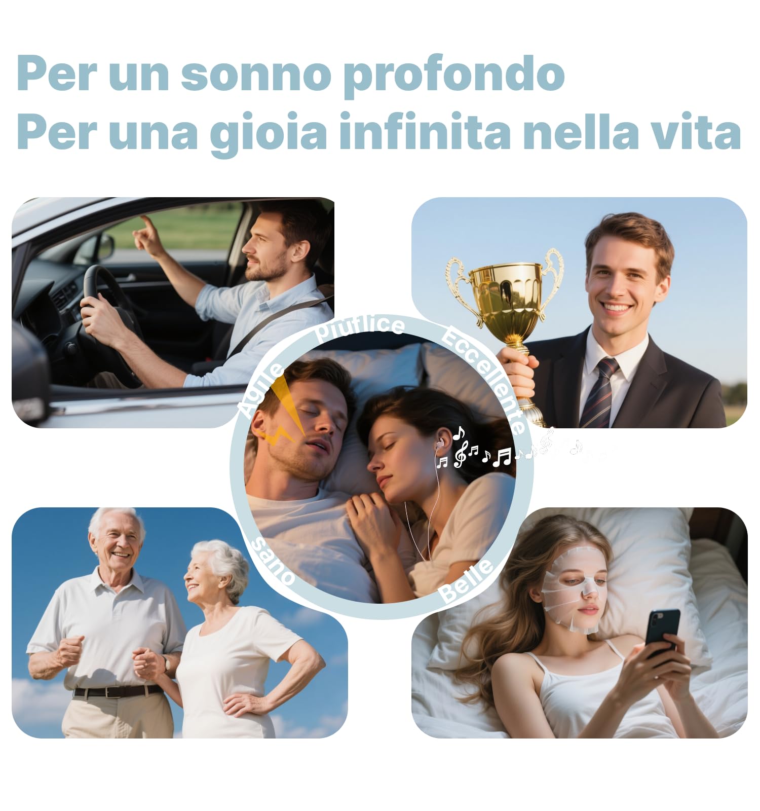 Hmusic Auricolari per Dormire, Silicone morbido e comodo, Isolamento Acustico 30 dB, Cuffie con filo USB-C e microfono, Design piatto per dormire di lato, Viaggio, Meditazione(Nero)