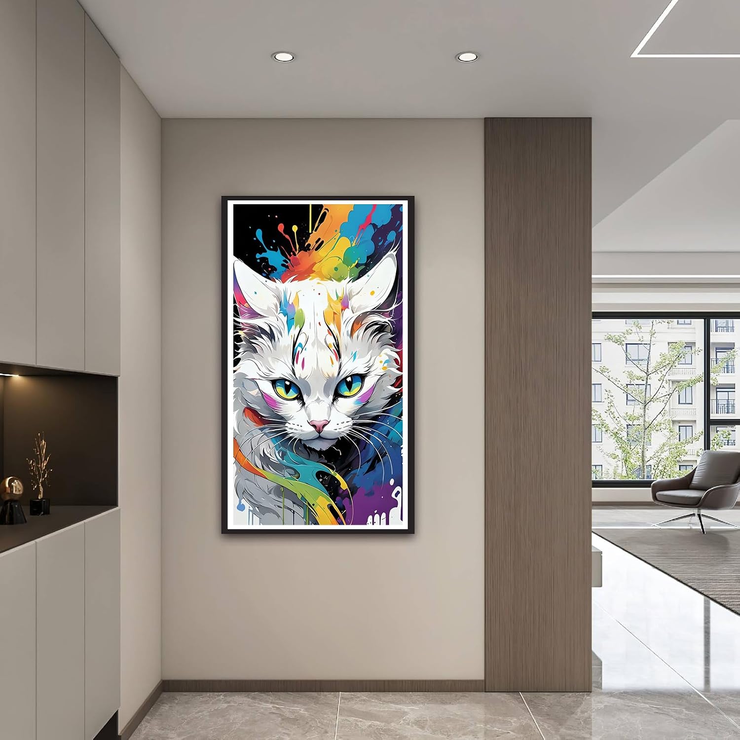 ARTGOTO Extra Large Diamond Art Painting Kits for Adults,23.6x41.3 inches/60x105 cm Cat A DIY Full Round Drill Diamond Dots,Extra Large Size for Home Wall Decor Gifts