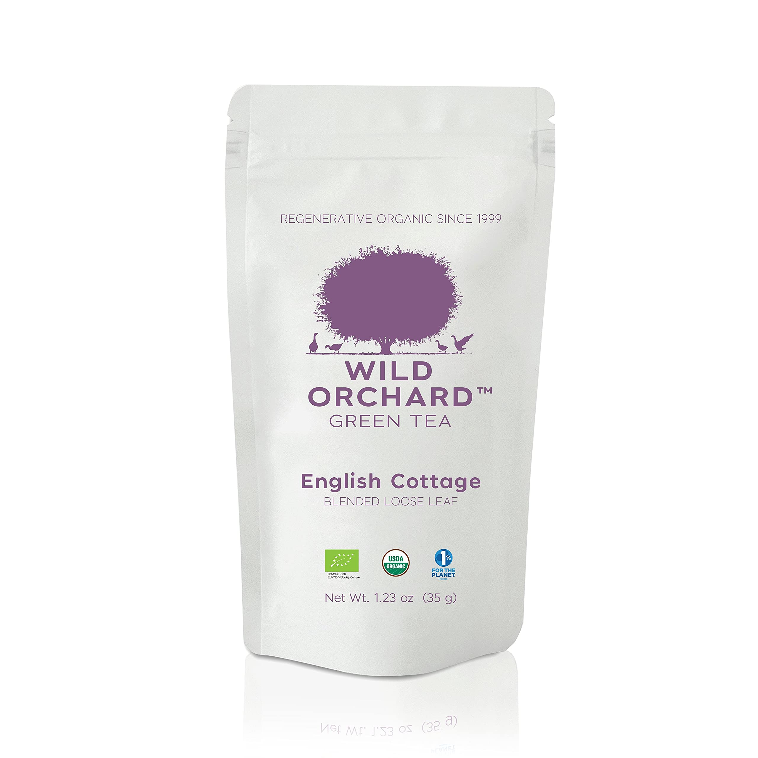 Wild Orchard Blended Loose Leaf Green Tea from Jeju Island - English Cottage - Premium Tea - 100% Natural, Clean, USDA Organic - Lemongrass, Rosemary, Lemon Peel, Blackberry Leaf, Spearmint Blend