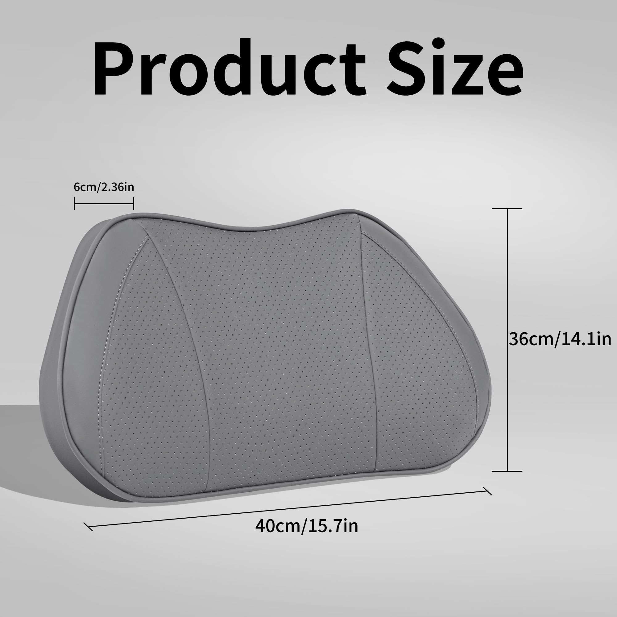 Ergonomisches Lendenkissen aus Memory Foam, RückenKissen – Verbessert Haltung & lindert Rückenschmerzen – Rückenstütze Lordosenstütze für Bürostuhl, Auto & Sofa, Grau, 1 Stück