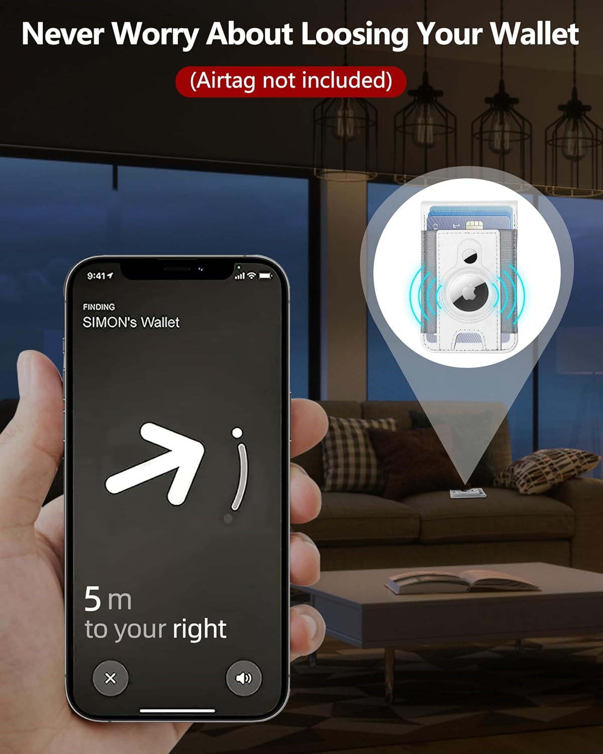 ExtreLife for Magsafe Wallet with Airtag Holder, Magnetic Wallet for iPhone 17/16/15/14/13/12 Series, 9-Card Holder, Open ID Window, Adjustable Stand, RFID Blocking, White