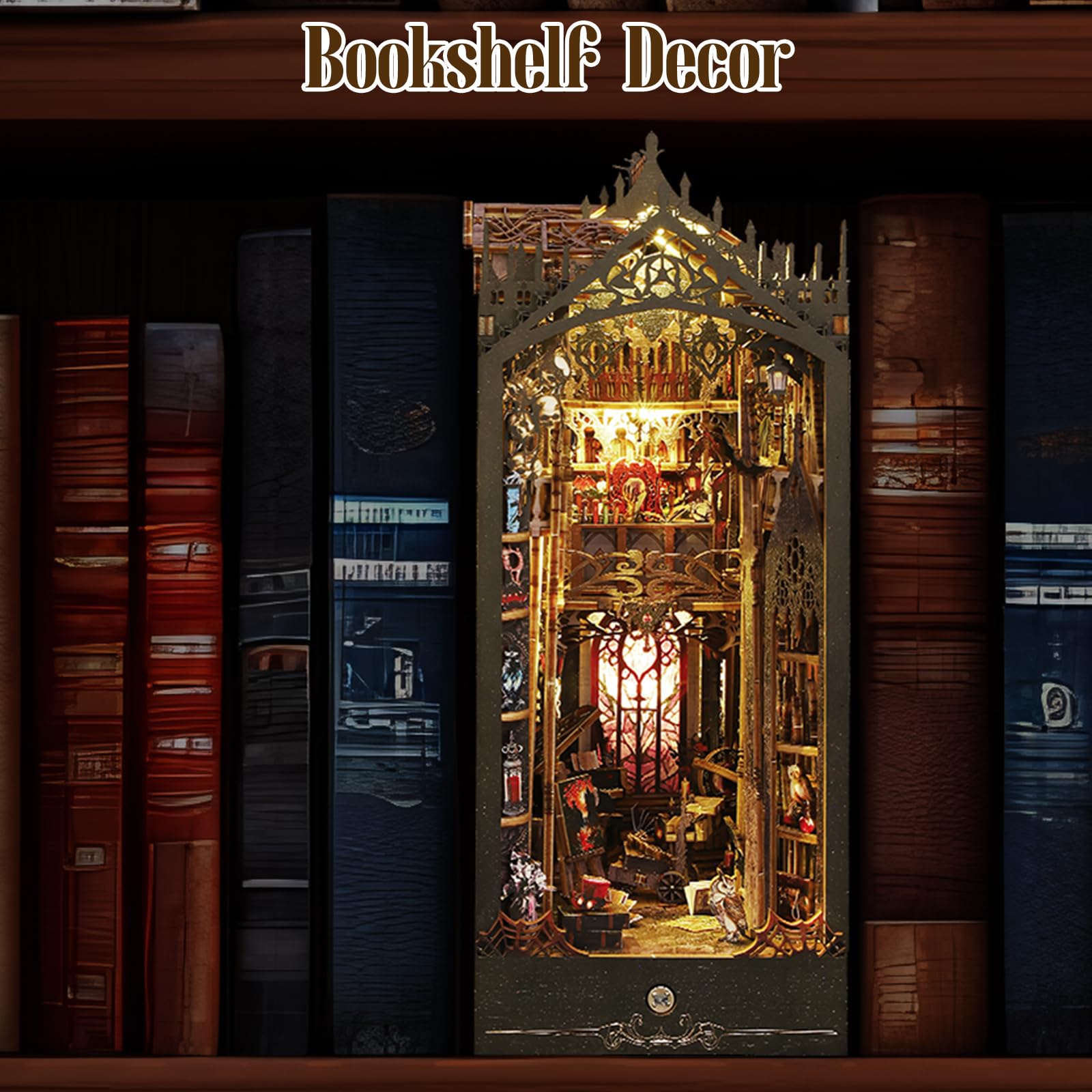 MiniCity Book Nook Kit, DIY Miniatur Puppenhaus Booknook Kit, 3D Holzpuzzle Buchstütze MiniCity Book Nook Kit, DIY Miniatur Puppenhaus Booknook Kit, 3D Holzpuzzle Buchstütze