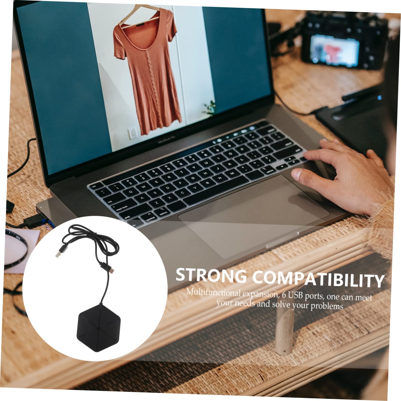 Gatuida 2pezzi Hub Usb Multifunzionale Porte Portatile Otg Adattatore Per Computer e Laptop Trasmissione Design Compatto Per e Casa