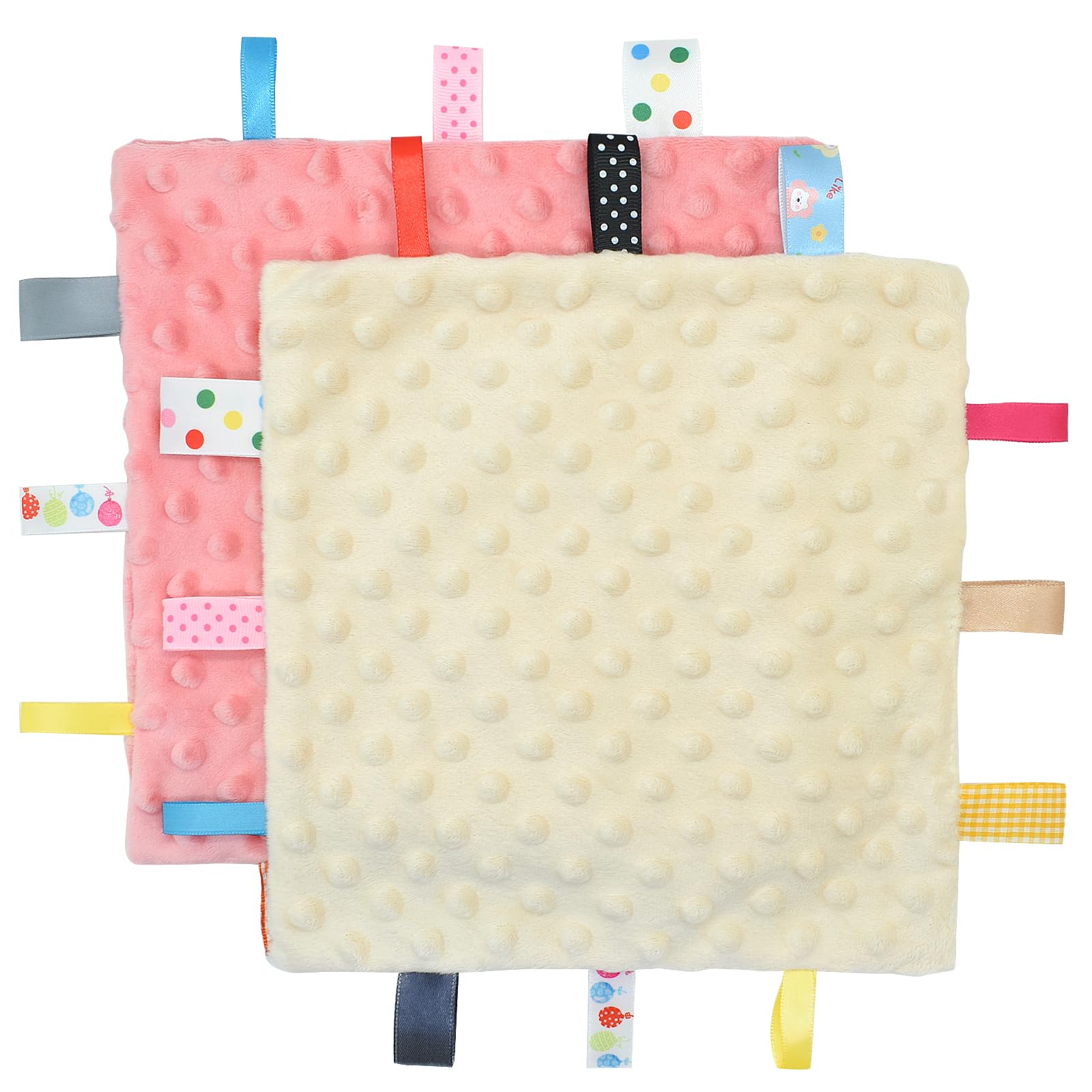 Baby Tag Blanket - Soft Sensory Security Blanket With Multiple Tags (55x45cm)