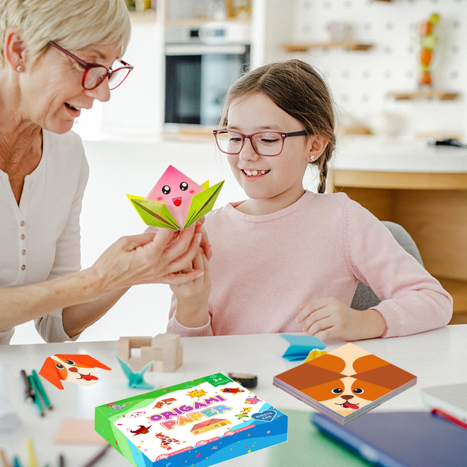 Kit Origami Colorato Per Bambini Da 5 Anni – 152 Fogli, 72 Modelli, Istruzioni Passo Passo In Tedesco, 14x14 Cm