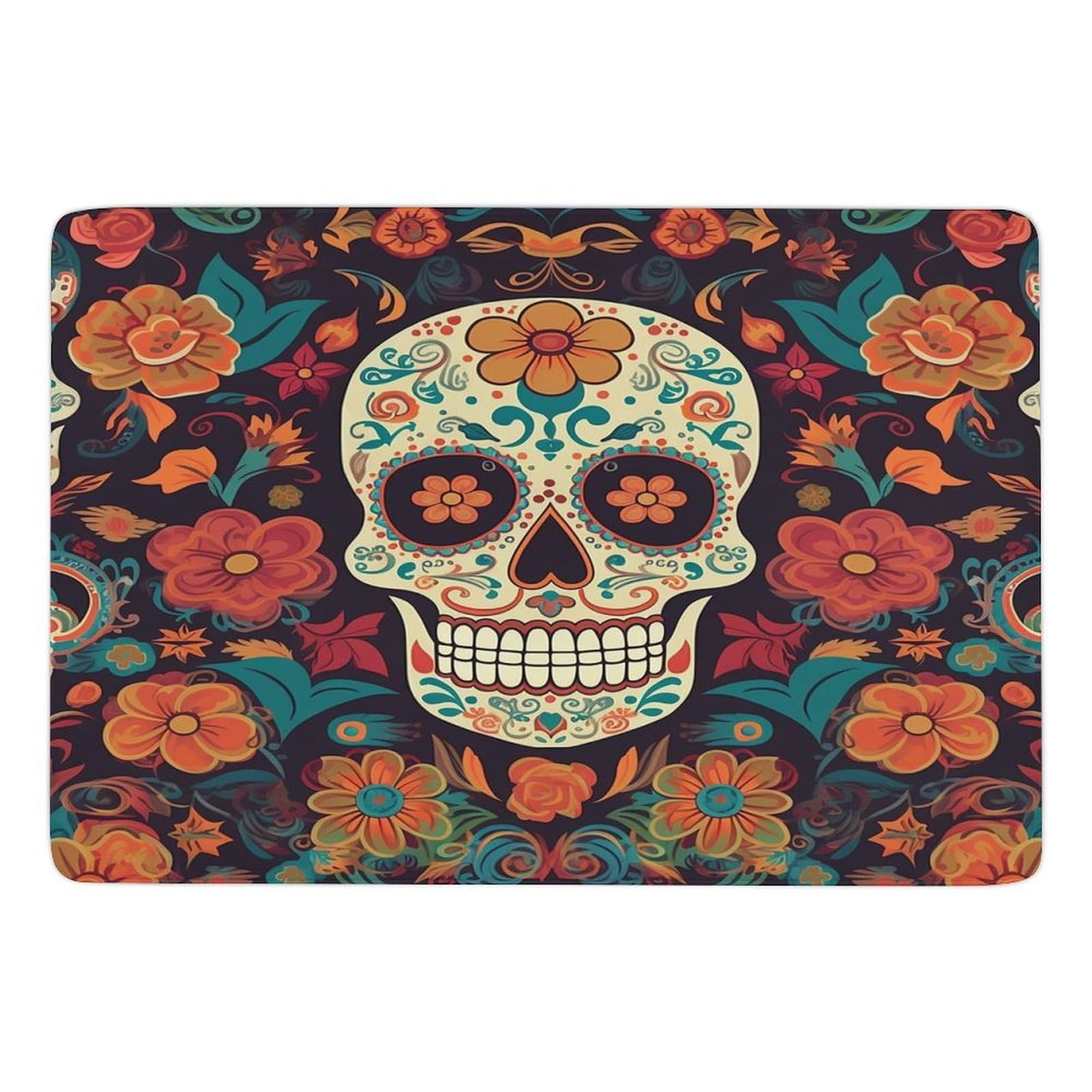 Tapis pour salon imprimé Jour des morts en velours corail pour sol de terrasse