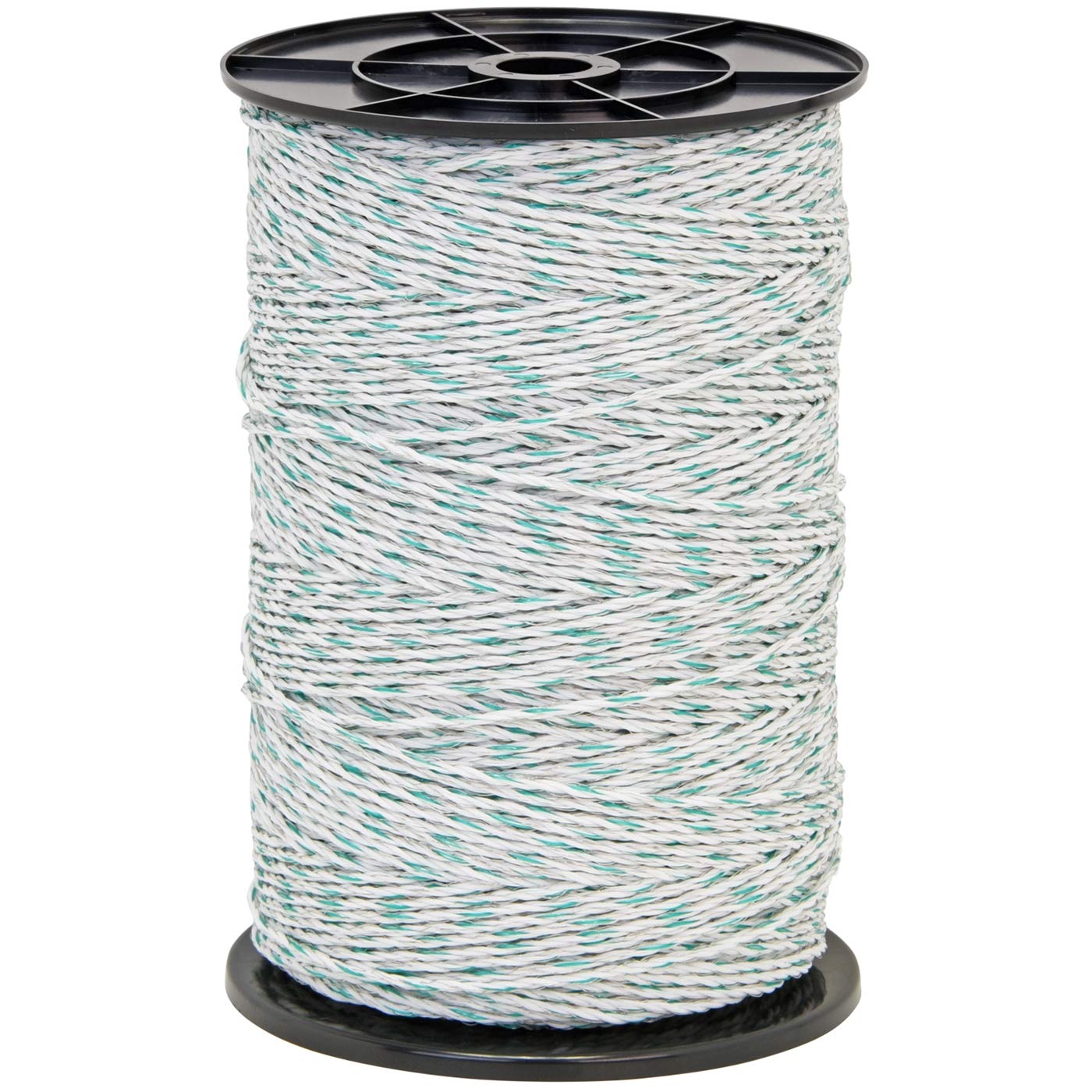 VOSS.farming Hilo Conductor para Pastor eléctrico Blanco-Verde 400m, Conductor 3x0,25 Cobre + 3x0,20 INOX