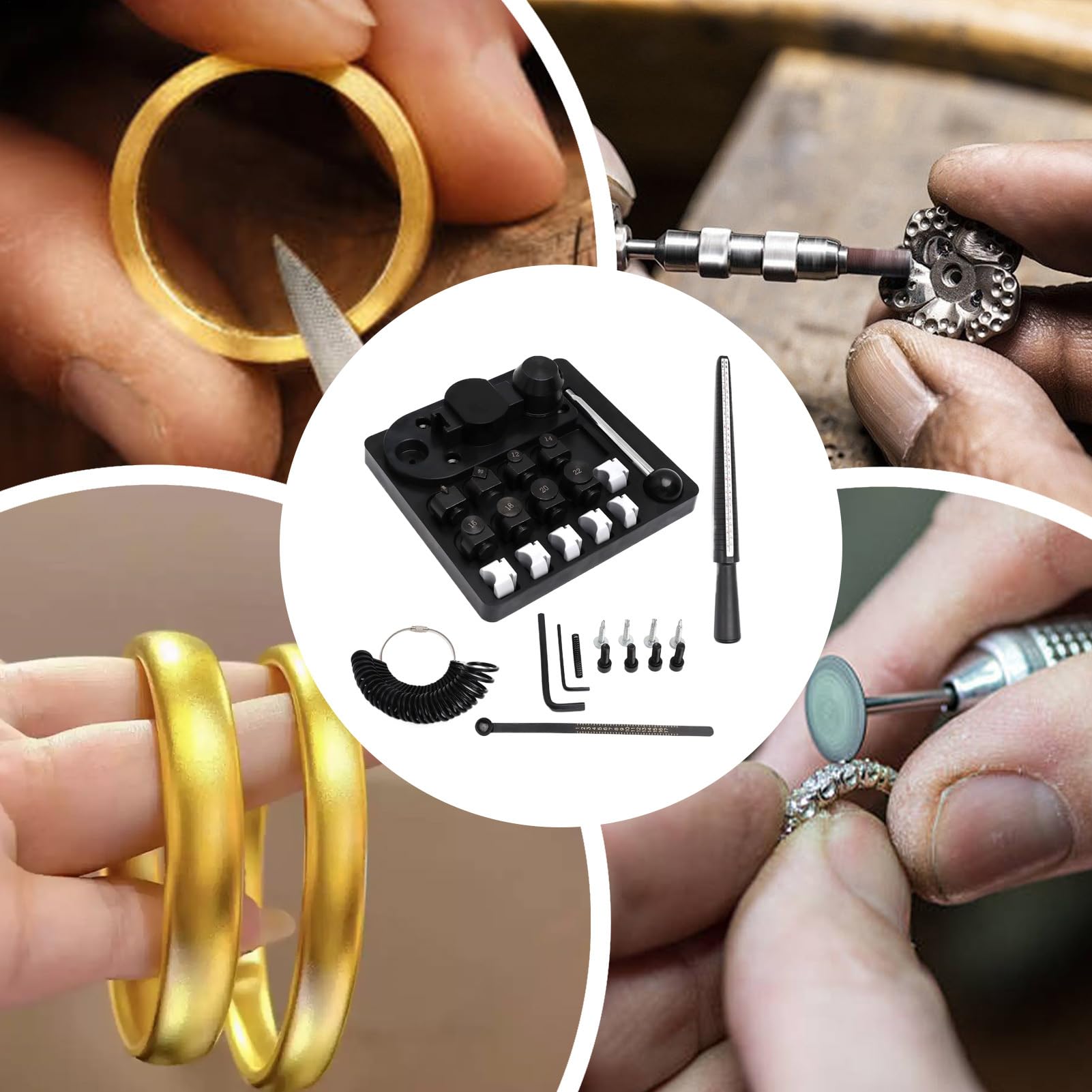 Creaanelli da Cucchiaio Macchina per Gioielli, Artigianato e Bracciali, | Kit Robusto per Creazione Anelli Kit Argenteria, Artigianato e Resina per Casa, Principianti e