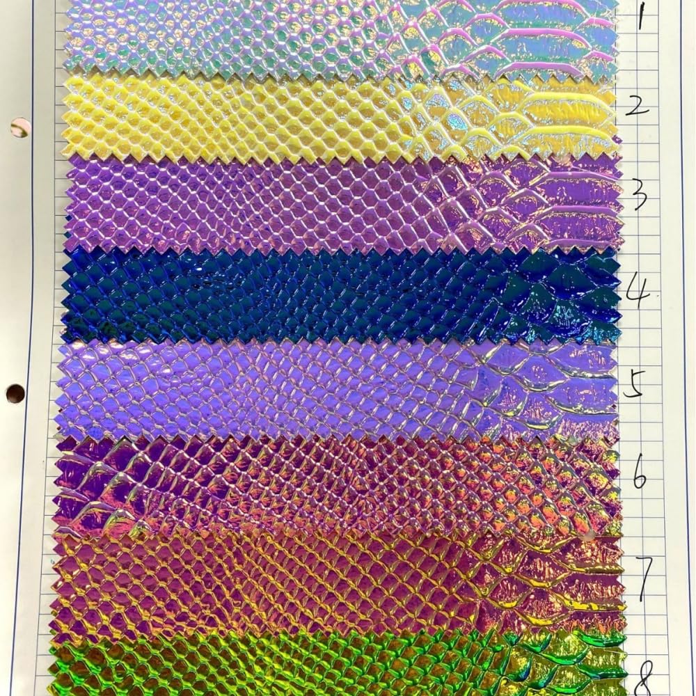 Wambere 5 unidades, tamaño 30 x 135 cm, piel sintética, piel sintética de poliuretano, multicolor, arcos de piel sintética con diseño de serpiente, para pendientes, lazos para el pelo y proyectos de