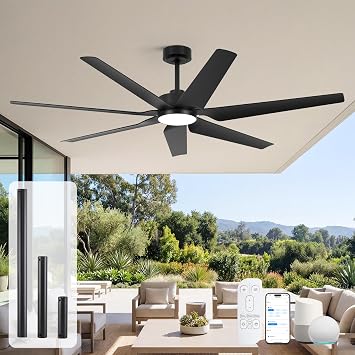 65" Outdoor Ceiling Fan with Light for Patio,Smart Alexa/APP/Remote Control