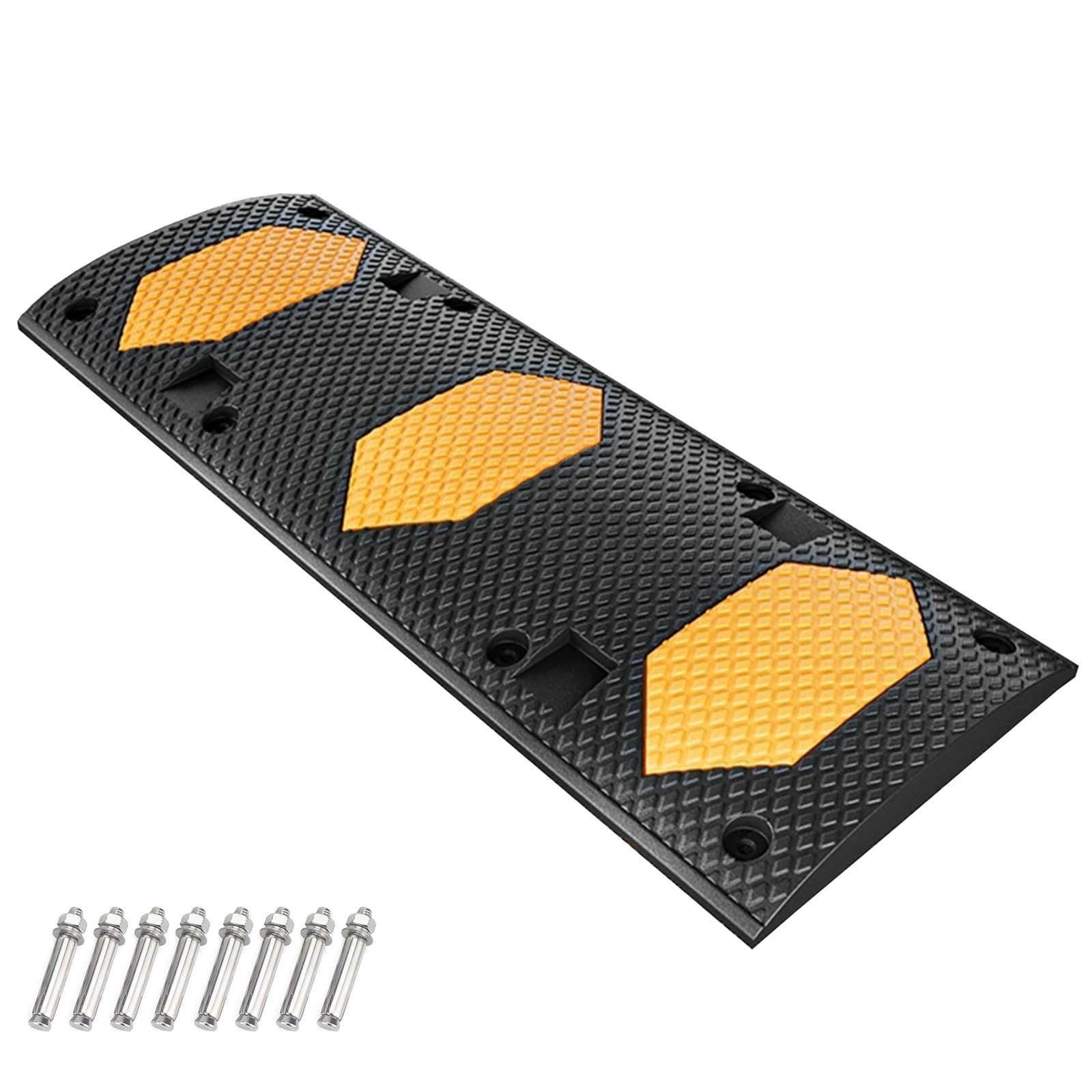 Badenes para Garaje de Goma, Reductores de Velocidad, 100x38x5 cm, Capacidad de 100 Toneladas de Servicio Pesado, para Caminos de Grava de Hormigón Asfáltico