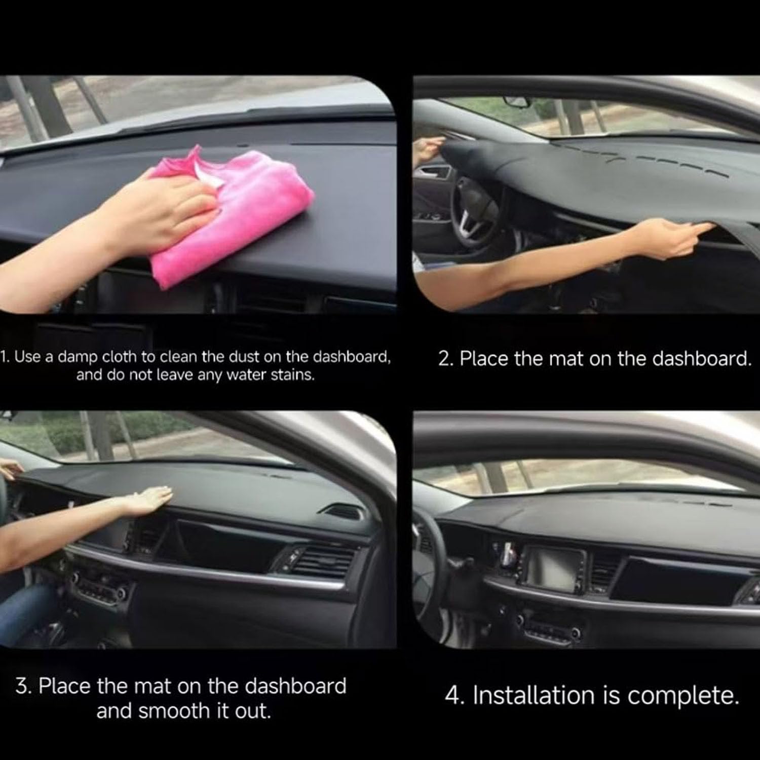 Funda Salpicadero Coche para Ford Ranger,Cubierta del Tablero Almohadilla De Cuero Parasol del Automóvil Protección Interior del Automóvil,A-Black