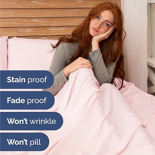 Miniatura 5 de Juego de sábanas de 4 piezas tamaño Cal King, cómodo, transpirable y refrescante, ropa de cama de lujo para mujeres, hombres, niños, adolescentes,