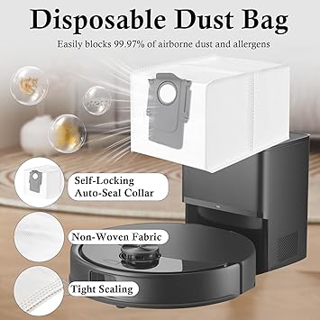 21 piezas Accesorios Kit para Roborock Q10 S5+/Q10 S5 Robot Aspirador, Piezas de Repuesto Cepillo Principal, Cepillo Lateral, Filtro, Mop Toallitas, Bolsas de aspiradora5