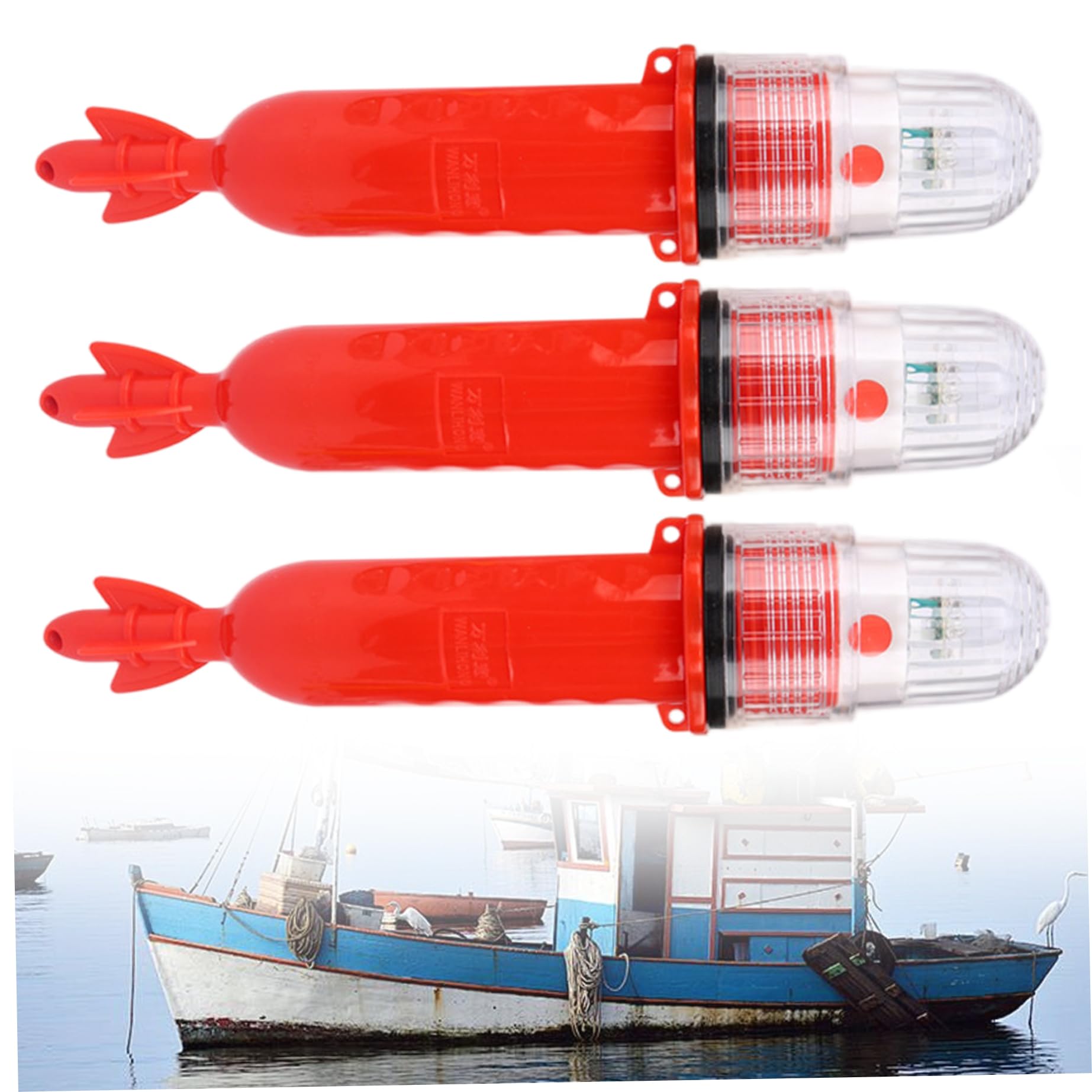 3 Pezzi di Razzi Barca Coste di Guardia Approvati marittimi Approvati di segnali di Emergenza Impermeabili per reti da Pesca, Boe e Barche, Rosso